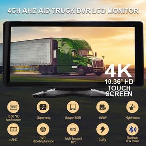 Reproductor de Video MP5 con Pantalla Táctil 2.5D de 10.36 Pulgadas, Bluetooth, USB, para Camiones y Autobuses, 4 Cámaras 1080P, 4 Canales AHD, DVR para Camión, Monitor LCD - Product Image 2