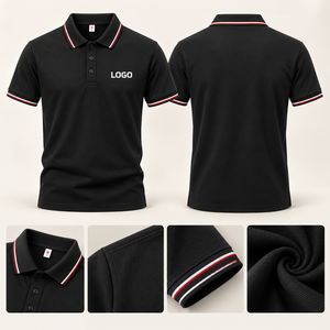 Camiseta Polo para Hombre con Cuello en Contraste, Manga Corta, Algodón Piqué, Informal, Uniforme de Equipo, Proveedor de Ropa con Logotipo Personalizado - Product Image 2