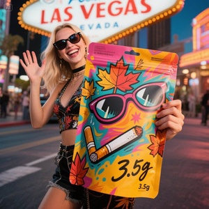 Sacs alimentaires refermables personnalisés imprimés, anti-odeur, à fond plat, en aluminium, 3,5 g, emballage plastique, sacs en Mylar - Product Image 1