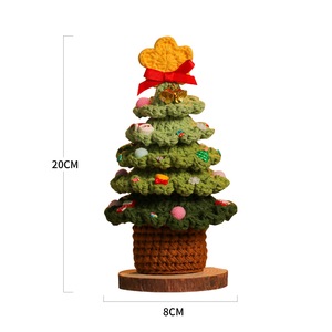 Ornements de Noël tricotés à la main, décorations de Père Noël en fleurs de laine, cadeaux de fêtes - Product Image 5