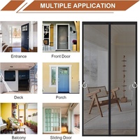 Moustiquaire magnétique moderne pour porte, en maille polyester, à fermeture automatique, mains libres, anti-insectes, installation facile, pour salon et salle de bain