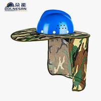 DOLNESRN Vente en gros usine Pare-soleil pour casque de sécurité 35 cm, camouflage, respirant, avec drapé de cou amovible à fermeture éclair