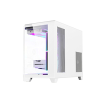 Boîtier d'ordinateur de jeu Micro ATX pour aquarium, design de réservoir à poissons, 3 côtés en verre, forme de bureau, boîtier de PC gamer
