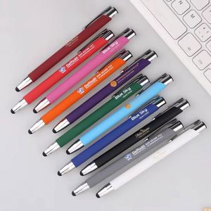 Stylo à bille promotionnel avec stylet, cadeau publicitaire universel, aluminium, logo personnalisé - Product Image 4