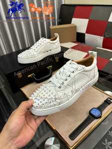 Men <b>White</b> Rivet Spike Printed Casual Sneakers Low Top <b>Lace</b> Up Leather Fashion Street Style Comfortable Non Slip Daily Walking Sh - Product Image 5