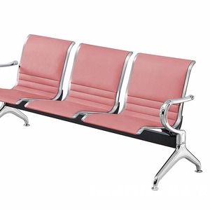 Sillas de espera Ssyou de 3 plazas, de cuero negro, con reposabrazos, para uso en aeropuertos y hospitales. - Product Image 3