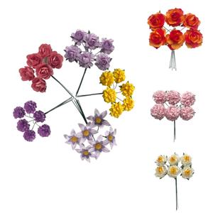 ราคาขายส่ง ดอกไม้ทำมือ DIY กุหลาบขนาดเล็ก ดอกไม้กระดาษ ใช้สำหรับตกแต่งบ้าน โรงเรียน DIY - Product Image 4