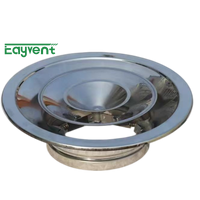 Diffuseur de jet rond en acier inoxydable pour plafond, buse réglable, sortie de ventilation pour conduits CVC et climatisation