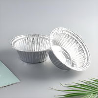 Boîte à lunch jetable ronde en aluminium argenté résistante aux hautes températures