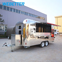 Camion de nourriture WEBETTER avec cuisine complète Remorque de restauration commerciale de grand espace pouvant recevoir la certification DOT/CE/VIN personnalisée