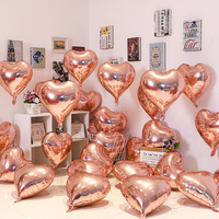 Ballon Cœur en Mylar Rose Doré Argenté Rose Bleu pour la Saint-Valentin, Ballon Cœur en Forme de Cœur