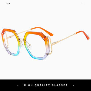 Lunettes de lecture carrées polygone Anti-lumière bleue pour femmes, mode <span class=keywords><strong>2023</strong></span> marque de luxe Design lunettes transparentes pour femmes monture de lunettes - Product Image 5