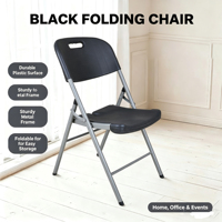Chaise pliante portable multi-usage en plastique avec pieds en métal, empilable, pour réceptions et événements