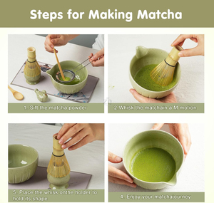 Venta caliente Matcha Set Batidor de huevos de bambú Matcha Bowl Cuchara Bambú Cerámica Tea <span class=keywords><strong>Bay</strong></span> Japón Essential Matcha Set - Product Image 5
