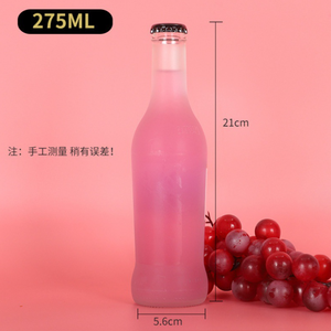 275ml Transparente Frosting Sparking Soda Botella de embalaje de agua Carbonato Bebida Cóctel <span class=keywords><strong>Cerveza</strong></span> Botella de vidrio con tapa de <span class=keywords><strong>corona</strong></span> - Product Image 5