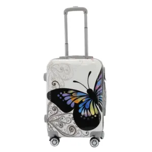 New Style Butterfly Printing High Capacity Travel Popular Trolley Luggage Sets Suitcase with Spinner Wheels