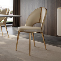 Usine de chaises de salle à manger moderne en cuir à dossier haut Meilleur prix Rembourré avec matériau PC caractéristique de refroidissement pour maison appartement villa