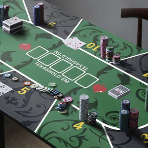 Nappe de table de <span class=keywords><strong>poker</strong></span> Texas Hold'em portable de luxe Personnalisable Home Games & Board Tours <span class=keywords><strong>Tapis</strong></span> en caoutchouc pour le jeu à la maison et au bureau - Product Image 1