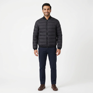Abrigo de invierno ligero para hombre personalizado al por mayor, chaqueta acolchada, chaquetas bomber acolchadas informales a la moda para exteriores - Product Image 1