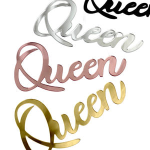 Venta caliente acrílico pastel Toppers My Queen Feliz cumpleaños fiesta decoraciones para Navidad graduación Halloween Año Nuevo - Product Image 3