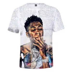 Camiseta para homens rapper com estampa digital 3D, camiseta com estampa completa hip hop, camiseta com estampa 3D para rapper e rapper, camiseta com estampa completa hip hop