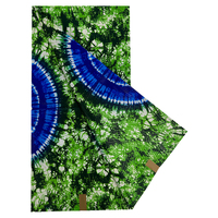 Tissu en soie Adire de qualité supérieure de Ghaneoye Fabrics, avec motif Tie-dye vert, Pagne, Ankara, Tissu Wax Africain, Capulana