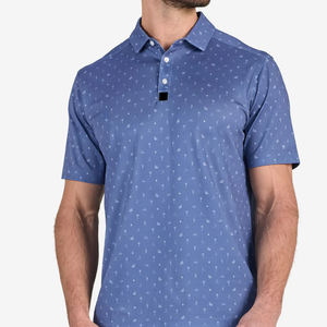 Camisetas de polo de golf antiarrugas con logotipo personalizado bordado con logotipo de su propio diseño poliéster LICRA estampado completo ajuste seco - Product Image 1