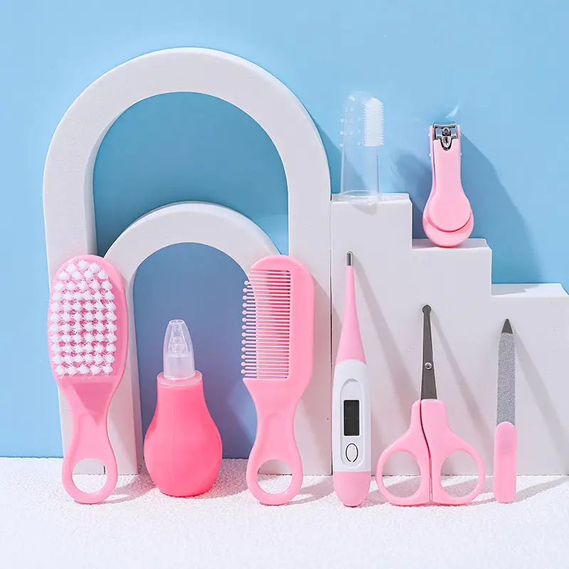 wholesale children's baby nail clippers 8-piece set of brush nose suction EVA package care set