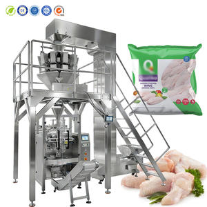 Machine d'emballage verticale automatique pour aliments surgelés en gros sacs, frites, boulettes de viande, ailes de poulet, machine de pesage et d'emballage de viande - Product Image 1