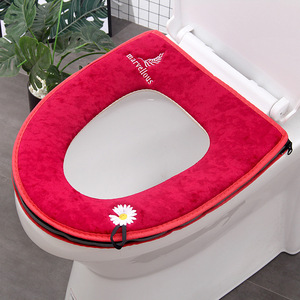Coussin de siège de toilette en peluche épaissi avec fermeture éclair et <span class=keywords><strong>fixation</strong></span> auto-agrippante, lavable, multi-usage, portable - Product Image 1