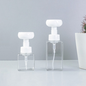 Flower Foam Pump Bottle 250ml Clear Manual Soap Dispenser For Bathroom Liquid Soap - Product Image 3