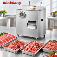 Machine à trancher et à hacher la viande électrique en acier inoxydable BlinkSong, pour usage commercial, robuste, pour la cuisine des restaurants
