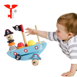 Blocs éducatifs Jouets de <span class=keywords><strong>Jeu</strong></span> Amusant Pirate Bateau Balance Enfants Balance En Bois Jouet - Product Image 3