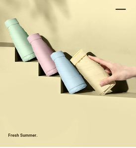 Nouvelles parapluies plats de poche fantaisie, petits et élégants, avec poignée, personnalisés pour femmes, avec étui zippé en <span class=keywords><strong>EVA</strong></span>. - Product Image 5