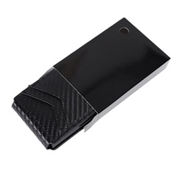 Porte-cartes automatique RFID anti-fraude en aluminium avec fenêtre d'identification, en cuir PU, avec pince à billets, personnalisable, unisexe, fin