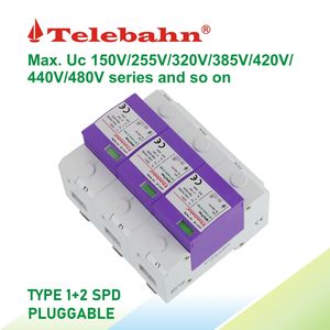T1 + T2 <span class=keywords><strong>AC</strong></span> SPD Dispositivo de Protección contra Sobretensiones Telebahn 255V 25kA 3 Polos Supresor de Sobretensiones DPS para Sistema Trifásico de Cuatro Cables, 1 Unidad - Product Image 4