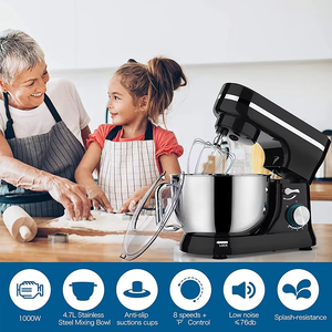 Batidora Eléctrica de Pedestal de 5L, Diseño 3 en 1 con Tazón Elevable, Tazón de Mezcla de Acero Inoxidable, 6 Velocidades, 1500W, para Hacer Masa y Pasteles - Product Image 5