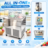 Machine à Gelato Verticale Multi-Saveurs Professionnelle 3-en-1 avec Affichage et Maintien au Frais pour Boulangerie et Restaurant
