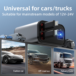 ที่ชาร์จโทรศัพท์มือถือในรถยนต์ 100W พร้อมสายชาร์จแบบยืดหดได้ ที่ชาร์จโทรศัพท์มือถือ 4 in 1 สำหรับรถยนต์ - Product Image 6