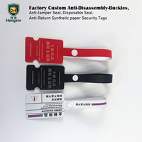 Étiquette de sécurité jetable en PVC avec logo personnalisé, accessoires vestimentaires, étiquettes volantes, anti-contrefaçon, en plastique, en papier synthétique, boucle anti-effraction