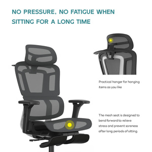Silla Ejecutiva Ergonómica Moderna para Oficina, Respaldo Alto, Giratoria, Altura Ajustable, Soporte Lumbar, Silla de Oficina para Edificio de Oficinas - Product Image 4