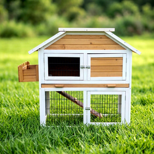 SDR032 New Arrival Wooden Pet House <b>Small</b> Animals Rabbits Luxury Print Pattern with Flower Stand Desgin - Product Image 1
