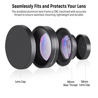 NEEWER 58mm 0.43X HD 2-en-1 Objectif Fisheye & Macro Grand Angle 18mm Longueur Focale Verre pour Canon pour Nikon Fujiflim