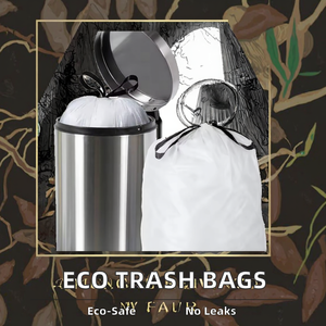 Bolsas de Basura Biodegradables con Cordón, Ecológicas, Resistentes a Fugas, con Relieve, para Hogar/Oficina/Baño, Venta al Por Mayor - Product Image 2