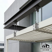 Pérgola Bioclimática Resistente de Aluminio con Recubrimiento en Polvo, Impermeable, con Techo de Láminas Ajustables, Gazebo Eléctrico para Exteriores