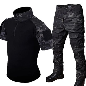 Ensemble <span class=keywords><strong>Camouflage</strong></span> de Combat pour Homme, Tenue Militaire Tactique d'Été avec T-shirt à Manches Courtes et <span class=keywords><strong>Pantalon</strong></span> <span class=keywords><strong>Cargo</strong></span> Multi-Poches - Product Image 2