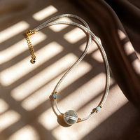 Fournisseur d'usine Nouveau style tendance Colliers géométriques en perles et pierres de cristal pour femmes avec fermoir mousqueton - Cadeau de fête tendance