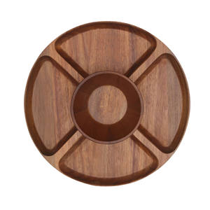 Présentoir à gâteau rond en bois d'acacia Plateau de service à dessert Présentoir à gâteau en bois et planche à <span class=keywords><strong>charcuterie</strong></span> - Product Image 2