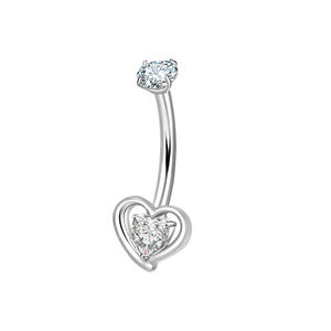 Piercing de nombril fin en titane Lotus avec diamant CZ et motif papillon à filetage interne, en stock - Product Image 4