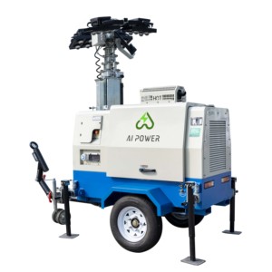 9M 10KVA di động xe tải di động gắn ngoài trời DIESEL Đèn pha ánh sáng tháp với đèn LED cho giá Máy phát điện - Product Image 4